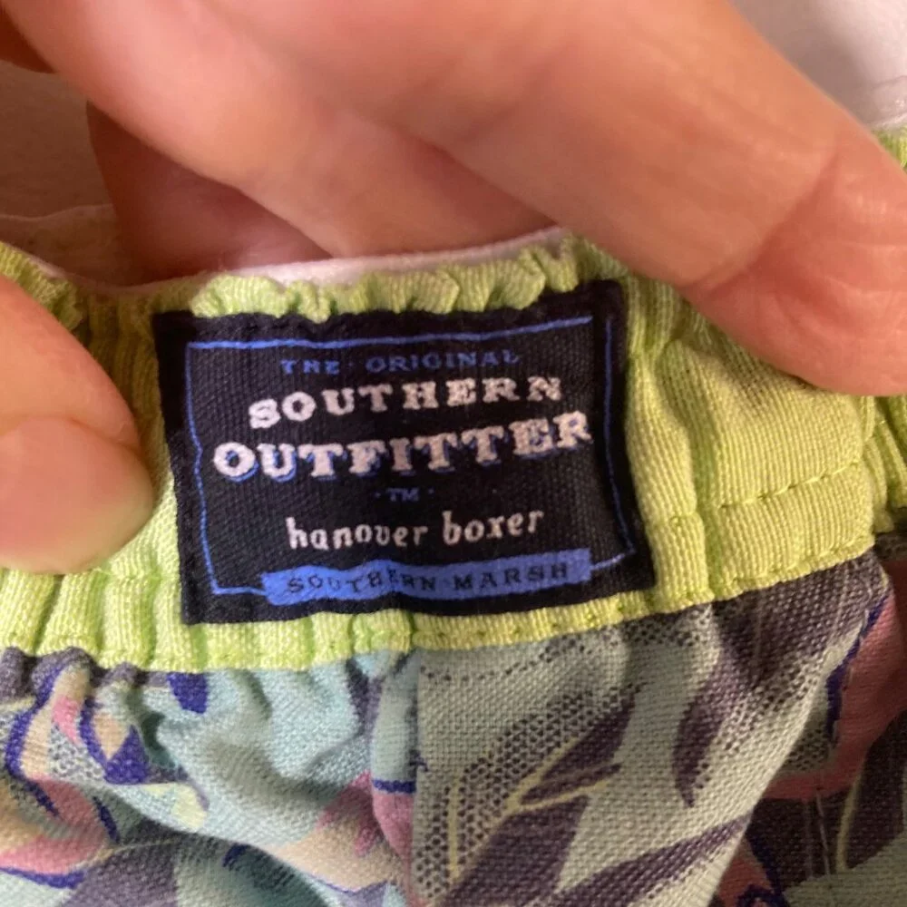 Mens Southern Marsh Hanover Boxer Pink Flamingos Green S Cotton‎